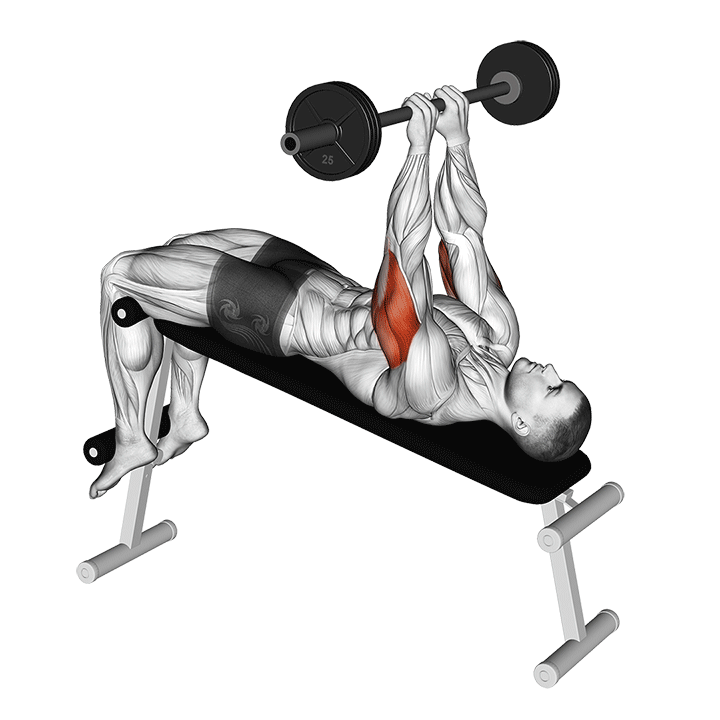 Barbell Decline Close Grip To Skull Press